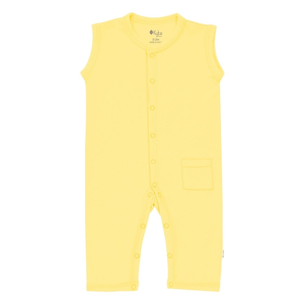 Kyte BABY Sleeveless Snap Baby Romper in Daffodil, 18-24mo